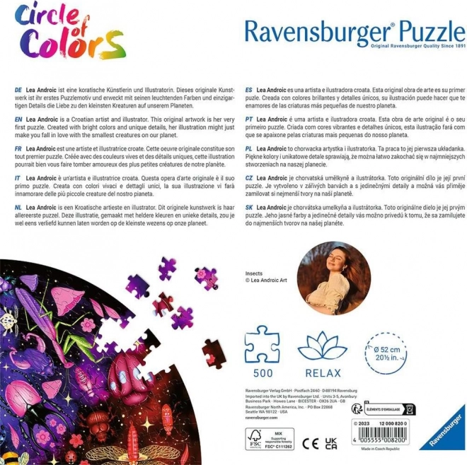 Puzzle Farvepalet - Insekter, 500 brikker
