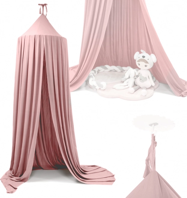 Hængende baldakin over tremmeseng – Lys pink