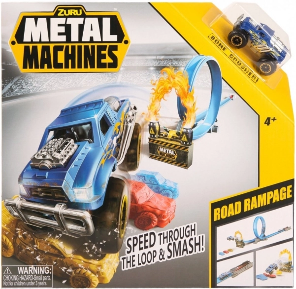 Stunt-racerbane med rampe og affyrer med metalbil