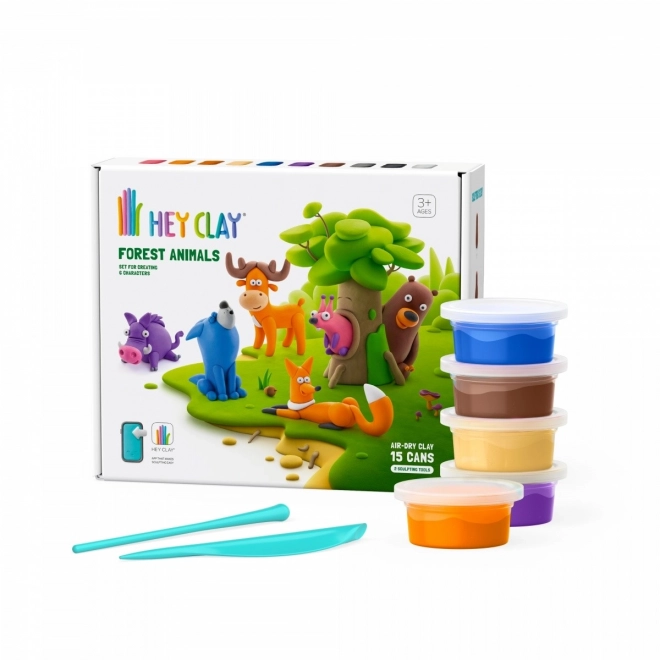 Hey Clay plast sæt Skovdyr