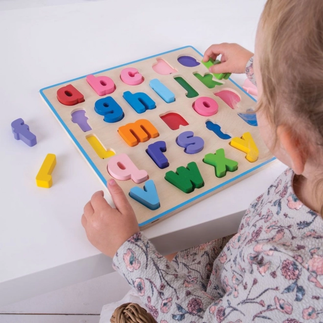Bigjigs Baby Træpuslespil Alfabet Små Bogstaver