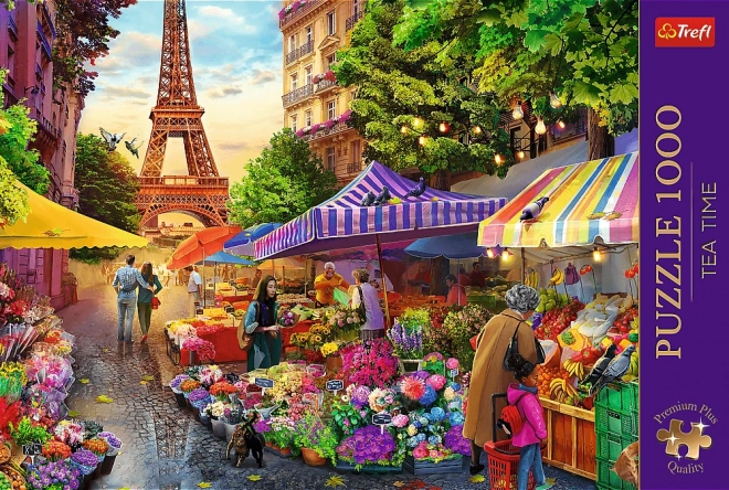 TREFL Puzzle Premium Plus Tea Time: Blomstermarked 1000 brikker