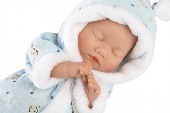 Llorens 63301 LILLE BABY - sovende realistisk dukke baby med blødt stofkrop - 32 cm