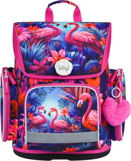 skoleaktetaske baagl ergo flamingoer