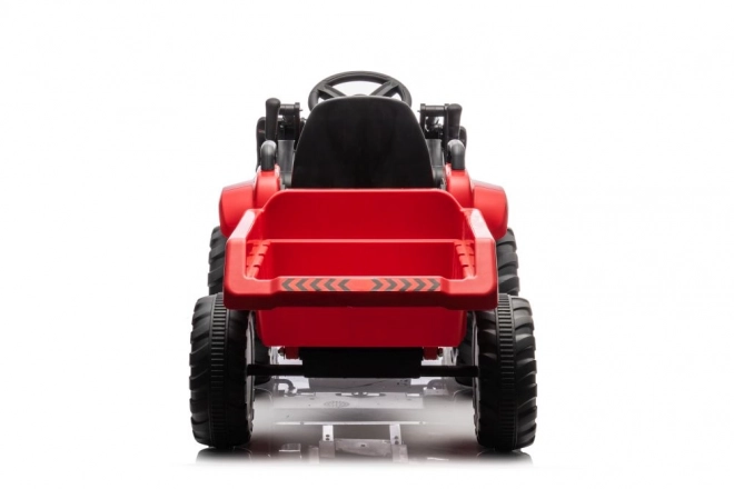 Børnerød traktor med genopladeligt batteri og skovl