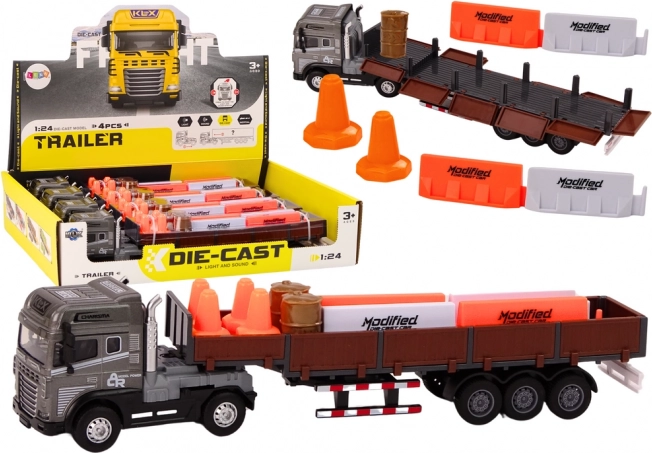 Lastbilmodel med trailer 1:24 med funktioner