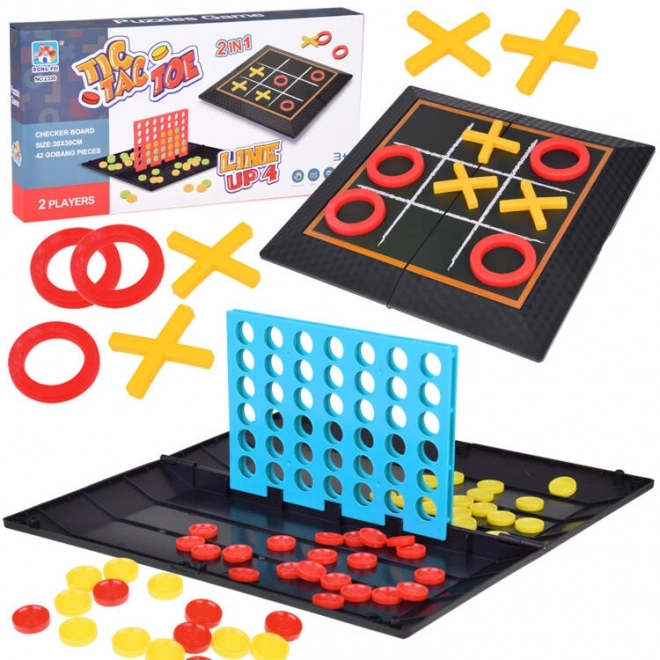 Sæt spil 2i1 Kryds og Bolle og Forbind 4 strategiske spil