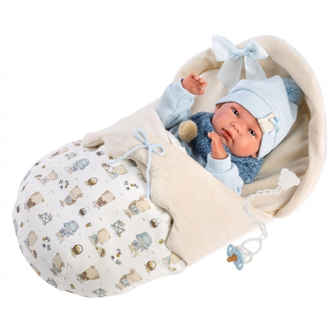 Llorens 73885 NYFØDT DRENG - realistisk babydukke med hele vinylkrop - 40 cm