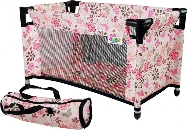 Dukkeseng Alice rosa med blomster