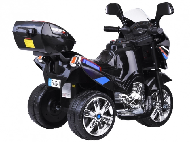 Børne sportsmotorcykel med farverigt LED lys – Sort