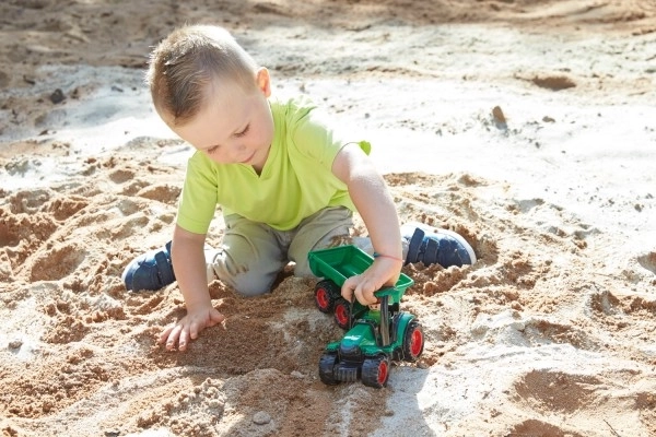Auto Truckies traktor med anhænger plast 32cm med figur i kasse 24m+