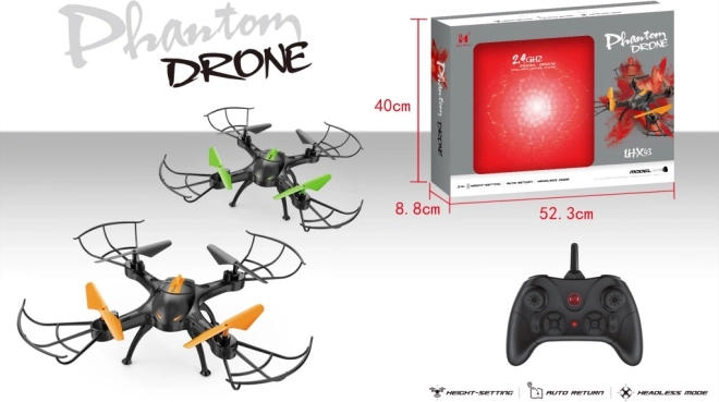 Drone PHANTOM med højdelås og automatisk tilbagevenden