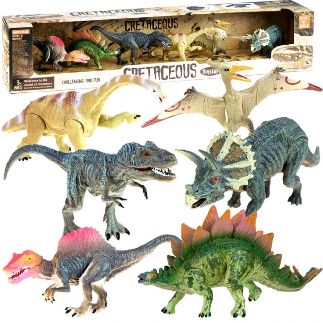 Dinosaursæt af legetøj