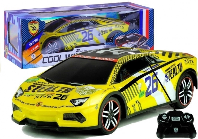 Fjernbetjent sportsvogn Pilot R/C Gul