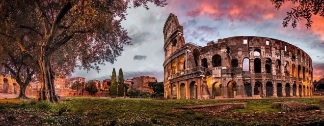 Ravensburger panoramapuzzle 1000 brikker - Colosseum ved solnedgang