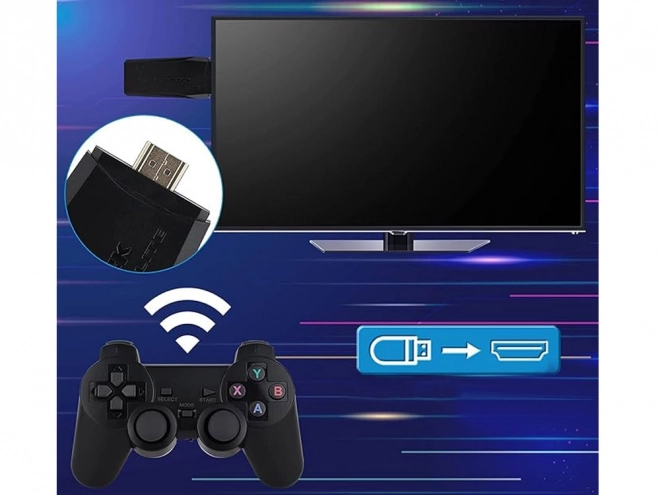 Retro spillekonsol med HDMI og 2 controllere