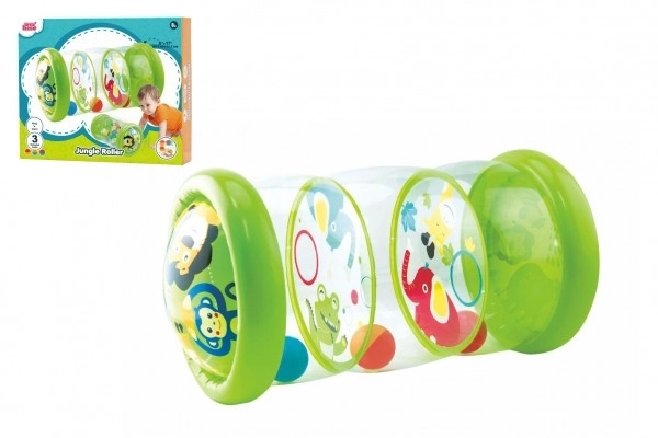 Oppustelig cylinder med bolde med dyremotiv