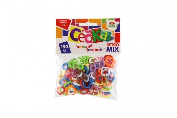 Farvede C'er 150 stk. retro mix plast i pose