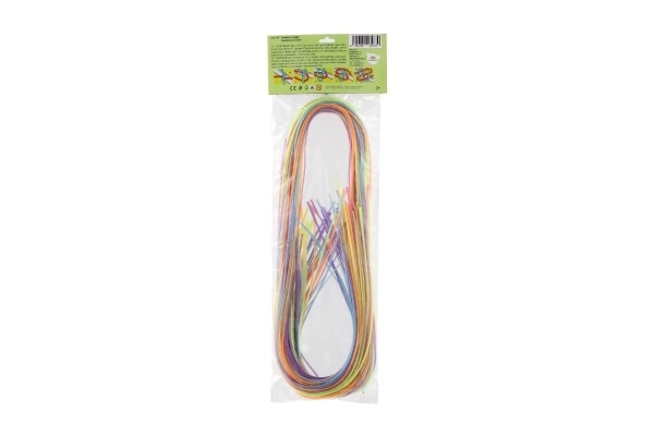 Farverige flettede snore - 100cm 35 stk