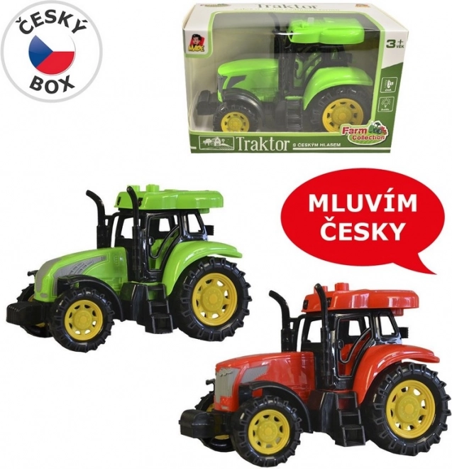 Traktor med tjekkisk stemme, lys og lyd, 14 cm
