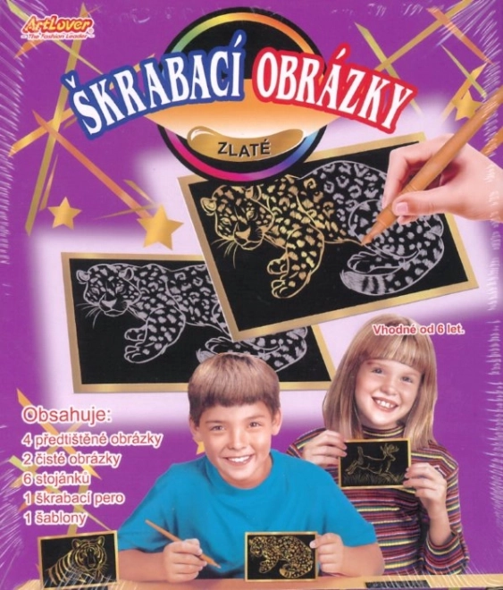 ARTLOVER Skrabebilleder gyldne - sæt 6 stk