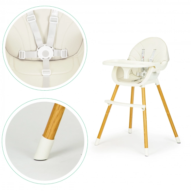 ECOTOYS Spise Stol 2i1 Beige