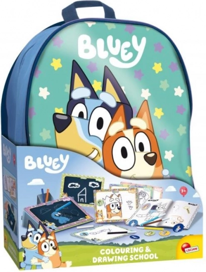 bluey tegneskole – kreativt sæt i rygsæk