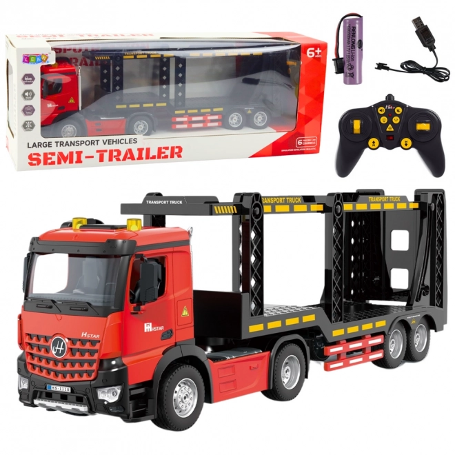 Fjernstyret transportlastbil rød RC 2.4G 6CH