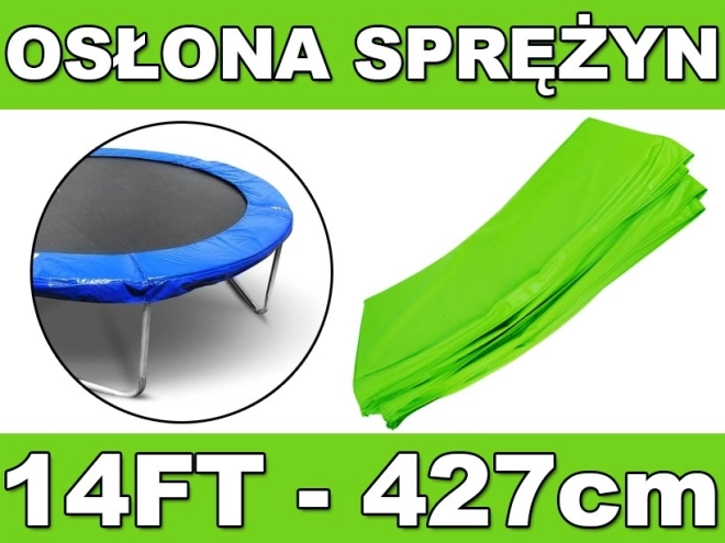 Beskyttelseskrave til fjedre SKYRAMIZ til havetrampolin 427 cm / 14 ft – grøn