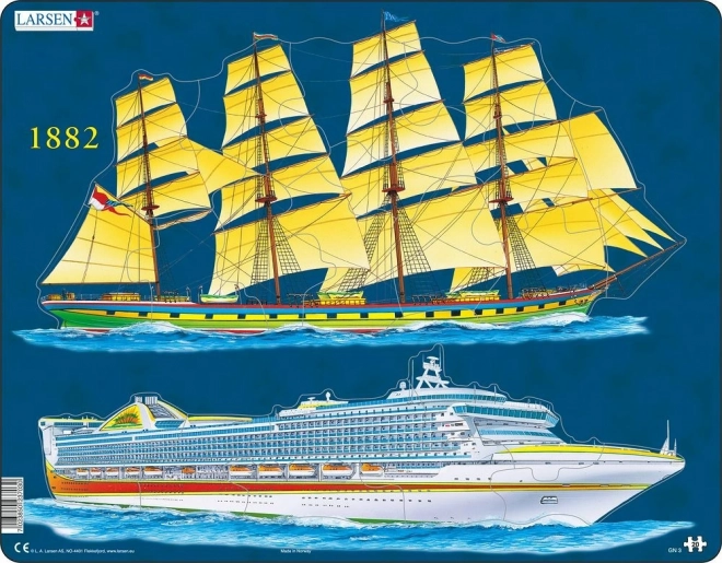 Puzzle LARSEN Skibe - fortid og nutid, 20 brikker