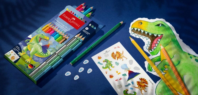 Faber-Castell farveblyanter dinosaur triangulære sæt