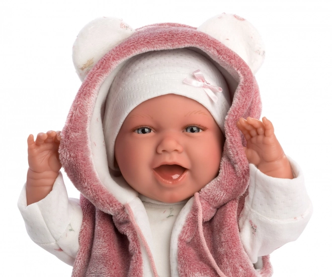 Llorens 74070 NYFØDT - realistisk dukke baby med lyde og blødt stofkrop - 42 cm