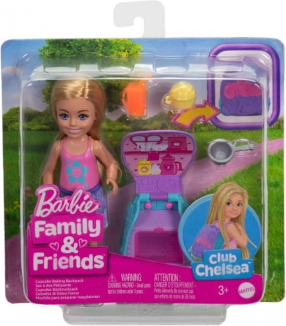 Barbie Chelsea-dukke med rygsæk og killing
