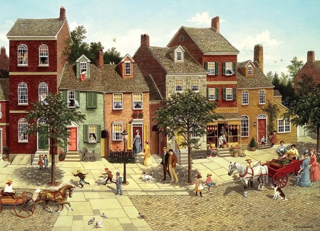 Puzzle COBBLE HILL Svinget på Torvet 1000 brikker