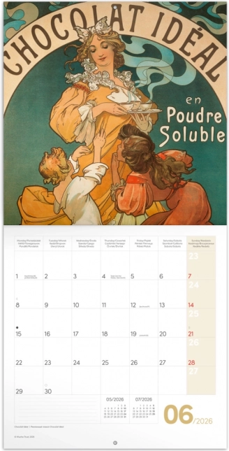 Notesblok Kalender Alfons Mucha 2026