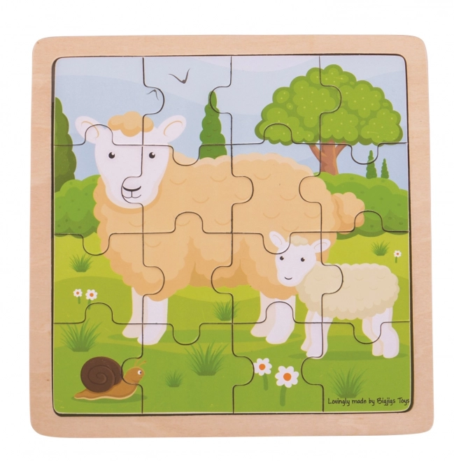 Bigjigs Toys Puslespil - Får med Lam