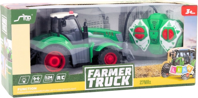 Grøn fjernstyret traktor 1:24