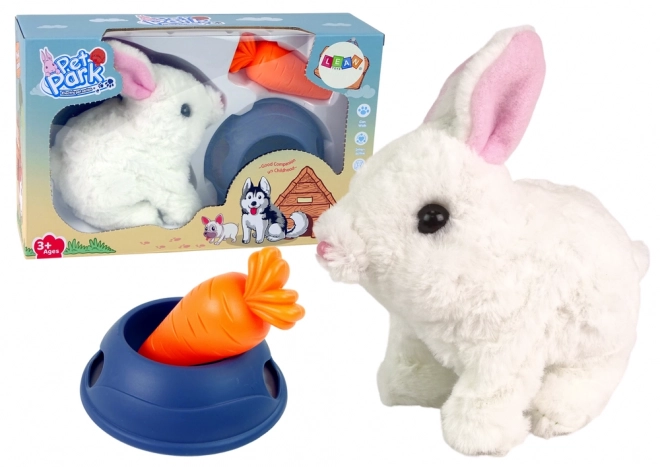 Interaktiv kanin Bunny Rabbit Hvid Gulerod Skål Maskot