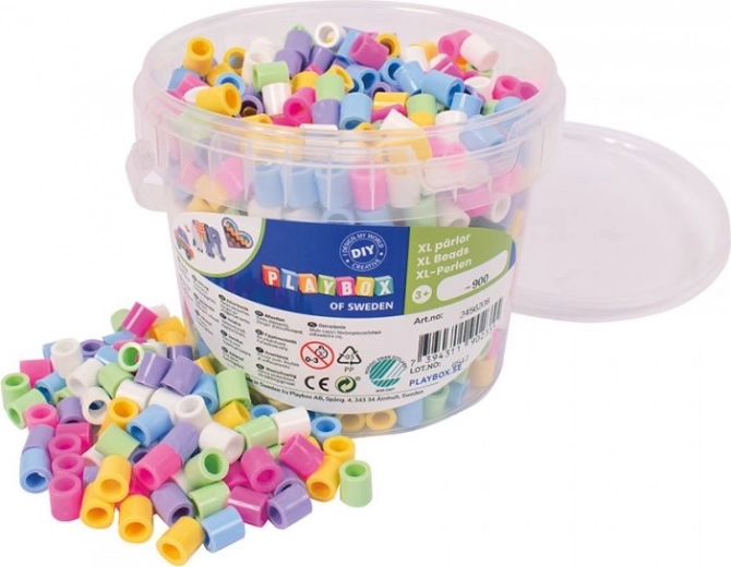 PLAYBOX pastelfarvede strygeperler i spand 900 stk