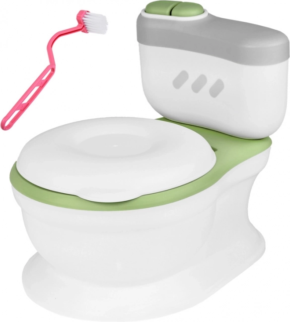 Interaktiv potte – børnetoilet med dispenser til vådservietter og skyllelyd – Grøn