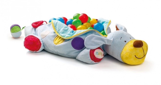 Multifunktionel plyshund med bolde Niny
