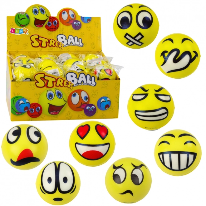 Antistress bold med emojier 6 cm