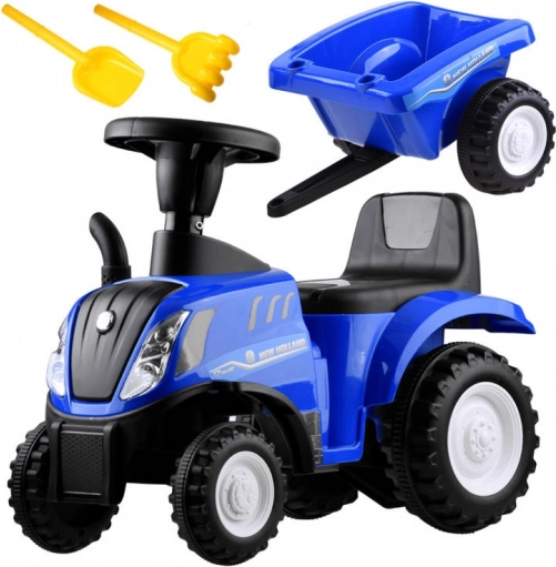 Børne løbecykel-traktor med trailer New Holland