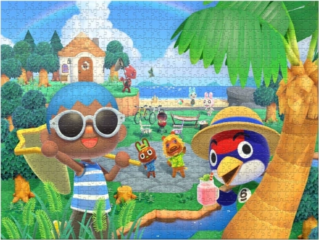 Farverigt motiv fra Animal Crossing