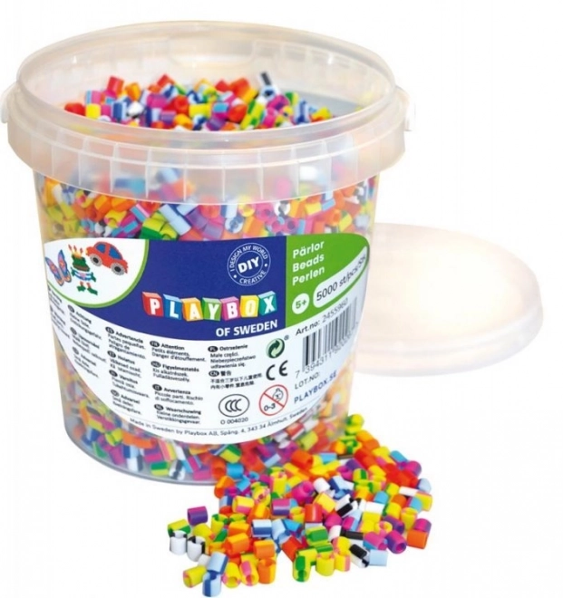 PLAYBOX Strygeperler i spand - stribede 5000 stk