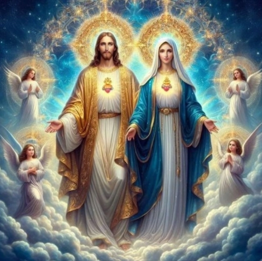 Diamantmaleri Jesus og Jomfru Maria 30x40 cm