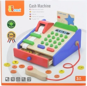 VIGA træ-kasseapparat med tilbehør og scanner montessori
