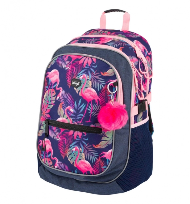 BAAGL Skole rygsæk Flamingo