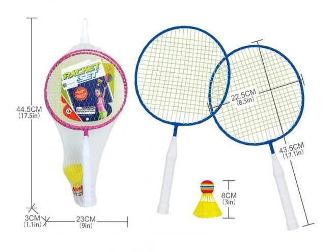 Badmintonsæt med ketsjere og fjerbold