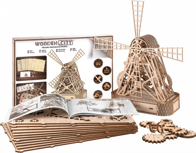 WOODEN CITY 3D puslespil Mølle 222 dele
